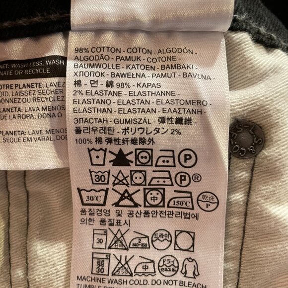 Levi's 522 Wedgie Style Black Capri Pedal Pusher Jeans Size 30 - Picture 13 of 14